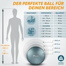 TRESKO Gymnastikball (Cool-Grey-Blue, 55cm) mit Pumpe Fitnessball Yogaball Sitzball Sportball Pilates Ball Sportball