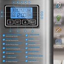 tillvex Eiswrfelmaschine Edelstahl 12 kg - 24 h | Eiswrfelbereiter mit Timer und 2,2 Liter Wassertank | Ice-Maker LCD-Display & Selbstreinigungsfunktion | 3 Eiswrfel Gren