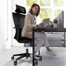 TRESKO Brostuhl ergonomisch BS201 | Drehstuhl mit verstellbarer Lordosensttze | Schreibtischstuhl mit Kopfsttze und Armlehne
