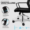 TRESKO Brostuhl ergonomisch BS202 | Drehstuhl mit verstellbarer Lordosensttze | Schreibtischstuhl mit Armlehne