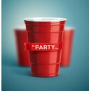 TRESKO Rote Partybecher Grenwahl Plastikbecher Party Beer Pong Cups