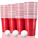 TRESKO Rote Partybecher Grenwahl Plastikbecher Party Beer Pong Cups