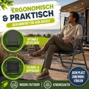 tillvex Gartenstuhl Premium 6 St�ck Schwarz klappbar aus Aluminium | Hochlehner mit Armlehnen | Klappstuhl verstellbar | Klappsessel Balkon Garten Terrasse