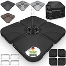 tillvex� Sonnenschirmst�nder 60 Liter / 80 kg &ndash; 4-teilig f�r Ampelschirm inkl. Metallverbinder | Schirmgewicht bef�llbar mit Wasser oder Sand | Schirmst�nder Ampelschirmst�nder wetterfest