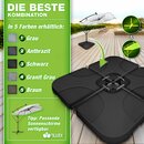 tillvex� Sonnenschirmst�nder 60 Liter / 80 kg &ndash; 4-teilig f�r Ampelschirm inkl. Metallverbinder | Schirmgewicht bef�llbar mit Wasser oder Sand | Schirmst�nder Ampelschirmst�nder wetterfest