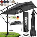 tillvex� Alu Sonnenschirm Rechteckig � 330 cm + Abdeckung mit Kurbel | Ampelschirm Eckig mit St�nder & Windschutz | Gartenschirm UV-Schutz Aluminium | Kurbelschirm Marktschirm wasserdicht 360� drehbar