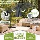 tillvex� Alu Sonnenschirm Rechteckig � 330 cm + Abdeckung mit Kurbel | Ampelschirm Eckig mit St�nder & Windschutz | Gartenschirm UV-Schutz Aluminium | Kurbelschirm Marktschirm wasserdicht 360� drehbar