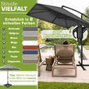 tillvex� Alu Sonnenschirm Rechteckig � 330 cm + Abdeckung mit Kurbel | Ampelschirm Eckig mit St�nder & Windschutz | Gartenschirm UV-Schutz Aluminium | Kurbelschirm Marktschirm wasserdicht 360� drehbar