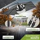 tillvex� Alu Sonnenschirm Rechteckig � 330 cm + Abdeckung mit Kurbel | Ampelschirm Eckig mit St�nder & Windschutz | Gartenschirm UV-Schutz Aluminium | Kurbelschirm Marktschirm wasserdicht 360� drehbar