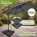 tillvex� Alu Sonnenschirm Rechteckig � 330 cm + Abdeckung mit Kurbel | Ampelschirm Eckig mit St�nder & Windschutz | Gartenschirm UV-Schutz Aluminium | Kurbelschirm Marktschirm wasserdicht 360� drehbar