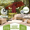 tillvex� Alu Sonnenschirm Rechteckig � 330 cm Rot + Abdeckung mit Kurbel | Ampelschirm Eckig mit St�nder | Gartenschirm UV-Schutz Aluminium | Kurbelschirm Marktschirm wasserdicht 360� drehbar