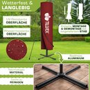 tillvex� Alu Sonnenschirm Rechteckig � 330 cm Rot + Abdeckung mit Kurbel | Ampelschirm Eckig mit St�nder | Gartenschirm UV-Schutz Aluminium | Kurbelschirm Marktschirm wasserdicht 360� drehbar