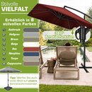 tillvex� Alu Sonnenschirm Rechteckig � 330 cm Rot + Abdeckung mit Kurbel | Ampelschirm Eckig mit St�nder | Gartenschirm UV-Schutz Aluminium | Kurbelschirm Marktschirm wasserdicht 360� drehbar