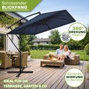 tillvex� Alu Sonnenschirm Rechteckig � 330 cm Navy-Blau + Abdeckung mit Kurbel | Ampelschirm Eckig mit St�nder & Windschutz | Gartenschirm UV-Schutz Aluminium | Kurbelschirm Marktschirm wasserdicht 360� drehbar