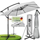 tillvex� Alu Sonnenschirm Rechteckig � 330 cm Grau + Abdeckung mit Kurbel | Ampelschirm Eckig mit St�nder | Gartenschirm UV-Schutz Aluminium | Kurbelschirm Marktschirm wasserdicht 360� drehbar
