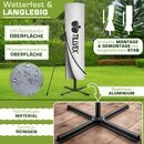 tillvex� Alu Sonnenschirm Rechteckig � 330 cm Grau + Abdeckung mit Kurbel | Ampelschirm Eckig mit St�nder | Gartenschirm UV-Schutz Aluminium | Kurbelschirm Marktschirm wasserdicht 360� drehbar