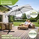 tillvex� Alu Sonnenschirm Rechteckig � 330 cm Grau + Abdeckung mit Kurbel | Ampelschirm Eckig mit St�nder | Gartenschirm UV-Schutz Aluminium | Kurbelschirm Marktschirm wasserdicht 360� drehbar