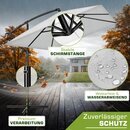 tillvex� Alu Sonnenschirm Rechteckig � 330 cm Grau + Abdeckung mit Kurbel | Ampelschirm Eckig mit St�nder | Gartenschirm UV-Schutz Aluminium | Kurbelschirm Marktschirm wasserdicht 360� drehbar