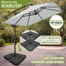 tillvex� Alu Sonnenschirm Rechteckig � 330 cm Grau + Abdeckung mit Kurbel | Ampelschirm Eckig mit St�nder | Gartenschirm UV-Schutz Aluminium | Kurbelschirm Marktschirm wasserdicht 360� drehbar