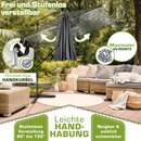 tillvex� Alu Sonnenschirm Rechteckig � 330 cm mit LED Solar + Abdeckung mit Kurbel | Ampelschirm mit St�nder & Windschutz | Gartenschirm UV-Schutz, wasserdicht, 360� drehbar | Kurbelschirm Marktschirm
