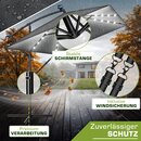 tillvex� Alu Sonnenschirm Rechteckig � 330 cm mit LED Solar + Abdeckung mit Kurbel | Ampelschirm mit St�nder & Windschutz | Gartenschirm UV-Schutz, wasserdicht, 360� drehbar | Kurbelschirm Marktschirm