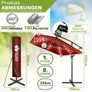 tillvex� Alu Sonnenschirm Rechteckig � 330 cm mit LED Solar Navy-Blau + Abdeckung mit Kurbel | Ampelschirm mit St�nder | Gartenschirm UV-Schutz, wasserdicht, 360� drehbar | Kurbelschirm Marktschirm