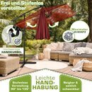 tillvex� Alu Sonnenschirm Rechteckig � 330 cm mit LED Solar Navy-Blau + Abdeckung mit Kurbel | Ampelschirm mit St�nder | Gartenschirm UV-Schutz, wasserdicht, 360� drehbar | Kurbelschirm Marktschirm