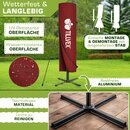 tillvex� Alu Sonnenschirm Rechteckig � 330 cm mit LED Solar Navy-Blau + Abdeckung mit Kurbel | Ampelschirm mit St�nder | Gartenschirm UV-Schutz, wasserdicht, 360� drehbar | Kurbelschirm Marktschirm