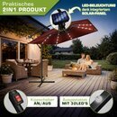 tillvex� Alu Sonnenschirm Rechteckig � 330 cm mit LED Solar Navy-Blau + Abdeckung mit Kurbel | Ampelschirm mit St�nder | Gartenschirm UV-Schutz, wasserdicht, 360� drehbar | Kurbelschirm Marktschirm