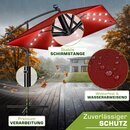 tillvex� Alu Sonnenschirm Rechteckig � 330 cm mit LED Solar Navy-Blau + Abdeckung mit Kurbel | Ampelschirm mit St�nder | Gartenschirm UV-Schutz, wasserdicht, 360� drehbar | Kurbelschirm Marktschirm