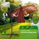 tillvex Alu Sonnenschirm Rechteckig  330 cm mit LED Solar Rot + Abdeckung mit Kurbel | Ampelschirm mit Stnder & Windschutz | Gartenschirm UV-Schutz, wasserdicht, 360 drehbar | Kurbelschirm Marktschirm