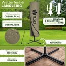 tillvex� Alu Sonnenschirm Rechteckig � 330 cm mit LED Solar Braun + Abdeckung mit Kurbel | Ampelschirm mit St�nder & Windschutz | Gartenschirm UV-Schutz, wasserdicht, 360� drehbar | Kurbelschirm Marktschirm