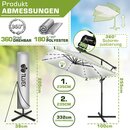 tillvex� Alu Sonnenschirm Rechteckig � 330 cm mit LED Solar Navy-Blau + Abdeckung mit Kurbel | Ampelschirm mit St�nder | Gartenschirm UV-Schutz, wasserdicht, 360� drehbar | Kurbelschirm Marktschirm