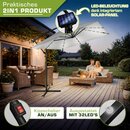 tillvex� Alu Sonnenschirm Rechteckig � 330 cm mit LED Solar Navy-Blau + Abdeckung mit Kurbel | Ampelschirm mit St�nder | Gartenschirm UV-Schutz, wasserdicht, 360� drehbar | Kurbelschirm Marktschirm