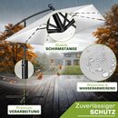 tillvex� Alu Sonnenschirm Rechteckig � 330 cm mit LED Solar Navy-Blau + Abdeckung mit Kurbel | Ampelschirm mit St�nder | Gartenschirm UV-Schutz, wasserdicht, 360� drehbar | Kurbelschirm Marktschirm