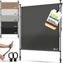 tillvex� Klemmmarkise Senkrechtmarkise mit Handkurbel ohne Bohren | Sichtschutz Ausziehbar & Blickdicht | Vertikalmarkise Balkon Terrasse Garten | Sichtschutzrollo Wetterfest