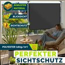 tillvex� Klemmmarkise Senkrechtmarkise mit Handkurbel ohne Bohren | Sichtschutz Ausziehbar & Blickdicht | Vertikalmarkise Balkon Terrasse Garten | Sichtschutzrollo Wetterfest