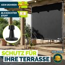 tillvex� Klemmmarkise Senkrechtmarkise mit Handkurbel ohne Bohren | Sichtschutz Ausziehbar & Blickdicht | Vertikalmarkise Balkon Terrasse Garten | Sichtschutzrollo Wetterfest