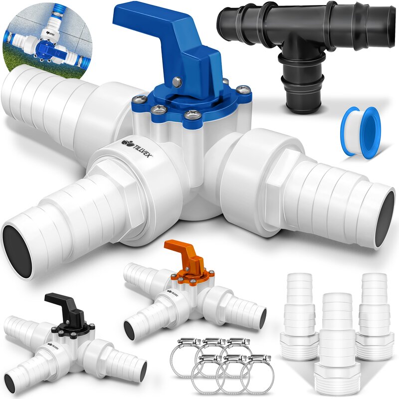 tillvex Bypass Set Pool Solarheizung Poolheizung Heizung Solarkollektor Adapter