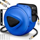 TRESKO Druckluftschlauch Aufroller 10 m Blau Automatik Schlauchtrommel 1/4 Trommel Schlauch