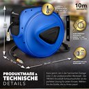 TRESKO Druckluftschlauch Aufroller 10 m Blau Automatik Schlauchtrommel 1/4 Trommel Schlauch