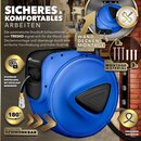 TRESKO Druckluftschlauch Aufroller 10 m Blau Automatik Schlauchtrommel 1/4 Trommel Schlauch