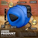 TRESKO Druckluftschlauch Aufroller 10 m Blau Automatik Schlauchtrommel 1/4 Trommel Schlauch