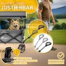 TRESKO Bollerwagen Faltbar mit Dach Grau, Khlfach & Seitenrollos | Handwagen max. belastbar bis 150kg | Transportwagen mit Vollgummireifen & Feststellbremsen (Vorne & Hinten) und 3-Punkt-Gurt