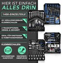 TRESKO 1400 tlg Werkzeugkoffer Blau Werkzeugkasten Werkzeugbox Werkzeugkiste Trolley Set