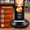 TRESKO Infrarot Stand-Heizstrahler 2000W mit Fernbedienung & Abdeckung | Wrmestrahler Terrasse elektrisch mit 3 Heizstufen | Terrassenstrahler Innen & Auen | Infrarotstrahler mit LED-Anzeige