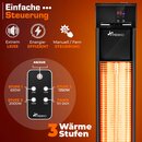 TRESKO Infrarot Stand-Heizstrahler 2000W mit Fernbedienung & Abdeckung | Wrmestrahler Terrasse elektrisch mit 3 Heizstufen | Terrassenstrahler Innen & Auen | Infrarotstrahler mit LED-Anzeige