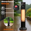 TRESKO Infrarot Stand-Heizstrahler 2000W mit Fernbedienung & Abdeckung | Wrmestrahler Terrasse elektrisch mit 3 Heizstufen | Terrassenstrahler Innen & Auen | Infrarotstrahler mit LED-Anzeige