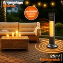 TRESKO Infrarot Stand-Heizstrahler 2000W mit Fernbedienung & Abdeckung | Wrmestrahler Terrasse elektrisch mit 3 Heizstufen | Terrassenstrahler Innen & Auen | Infrarotstrahler mit LED-Anzeige