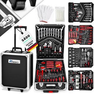 TRESKO� 1400 tlg Werkzeugkoffer Anthrazit Werkzeugkasten...